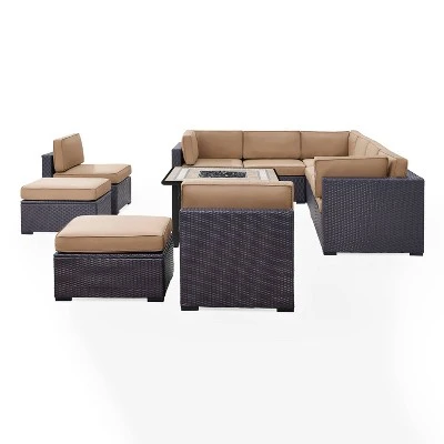 8pc Biscayne Outdoor Steel Conversation Set With Fire Table - Crosley 8 8pc Biscayne Outdoor Steel Conversation Set With Fire Table - Crosley - Image 8