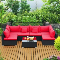 Costway 7PCS Patio Rattan Sofa Set Sectional Conversation Furniture Set Garden 25 Costway 7PCS Patio Rattan Sofa Set Sectional Conversation Furniture Set Garden -Outdoor Garden Store GUEST c36d9a84 bc02 4fad bf4b c52070ebc82d