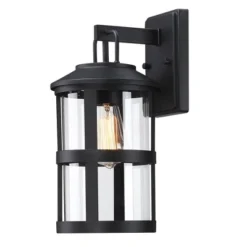 Glass Outdoor Wall Light Black - Wellfor