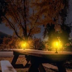 Solar Wall/Pillar Outdoor Lantern With Integrated LED Bulb Black - Techko Maid -Outdoor Garden Store GUEST c4980f4f 79c5 4194 be10 5b9d76f4d912