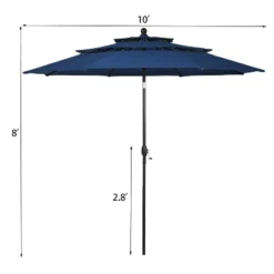 10' X 10' Double Vented 3-Tier Patio Market Table Umbrella - Wellfor -Outdoor Garden Store GUEST c4b7bcdc 9dbf 41fa 88be a25c76d61e3d