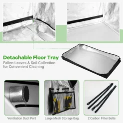 Costway 5x5 Grow Tent, 60''x60''x80'' High Reflective Mylar W/Observation Window GrayBlack -Outdoor Garden Store GUEST c55cdb4c 2a7d 4a67 951e bb0f1517a049