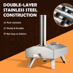 Costway Wood Pellet Pizza Oven Pizza Maker Portable Outdoor Pizza Stone W/ Foldable Leg -Outdoor Garden Store GUEST c5ed49e4 17a2 4623 ab46 d4f80c70a6ec