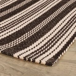Home Conservatory Ticking Stripe Handwoven Indoor/Outdoor Area Rug -Outdoor Garden Store GUEST c6c7e965 6b3c 4aee 8fbb 008a020ab55b