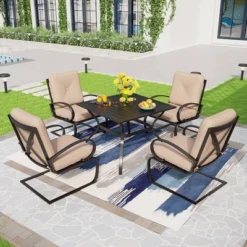 Captiva Designs 5pc Patio Dining Set With Square Table & 4 Metal Spring Motion Chairs 18 Captiva Designs 5pc Patio Dining Set With Square Table & 4 Metal Spring Motion Chairs -Outdoor Garden Store GUEST c6eee9be 4a70 4913 94f9 1760dceb395e