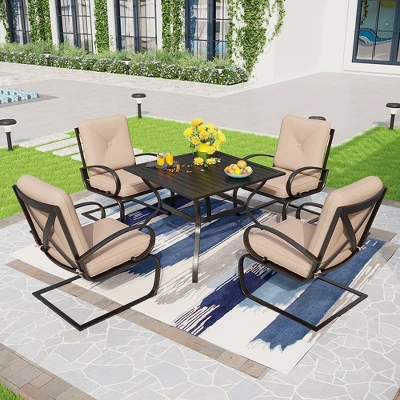 Captiva Designs 5pc Patio Dining Set With Square Table & 4 Metal Spring Motion Chairs 9 Captiva Designs 5pc Patio Dining Set With Square Table & 4 Metal Spring Motion Chairs - Image 9