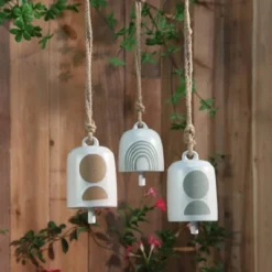 5" Ceramic Hanging Bell Circles White/Green - Sagebrook Home 5 5" Ceramic Hanging Bell Circles White/Green - Sagebrook Home -Outdoor Garden Store GUEST c7010878 8a23 4b84 9932 ab41d36fee14