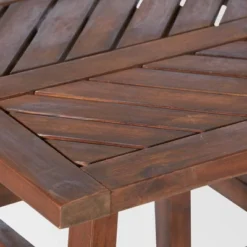 3pc Slatted Chevron Acacia Wood Patio Chat Set - Saracina Home -Outdoor Garden Store GUEST ca96cc6e 0b6c 4089 85d3 0d3be751f766