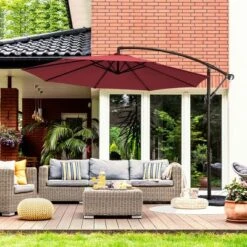 Costway 10FT Patio Offset Hanging Umbrella Easy Tilt Adjustment 8 Ribs Backyard BurgundyBeigeTanBlue 25 Costway 10FT Patio Offset Hanging Umbrella Easy Tilt Adjustment 8 Ribs Backyard BurgundyBeigeTanBlue -Outdoor Garden Store GUEST ca97b8e6 1ef0 4306 9dc8 d431d50d183c