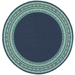 Marlowe Border Patio Rug Navy/Green -Outdoor Garden Store GUEST cc2dcac0 9181 441d a64a 4575302d55cf