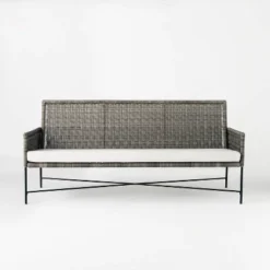 Wicker & Metal X Frame Patio Sofa - Gray - Threshold™ Designed With Studio McGee -Outdoor Garden Store GUEST cc70c42f 8a55 439d 94fa 2f1b97698daa
