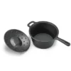 COMMERCIAL CHEF Pre-Seasoned Cast Iron 2.0 Qt Saucepan With Lid, Black