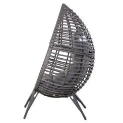 Outsunny Patio Wicker Lounge Chair With Soft Cushion, Outdoor/Indoor PE Rattan Egg Teardrop Cuddle Chair With Height Adjustable Knob For Backyard Garden Lawn Living Room -Outdoor Garden Store GUEST ccef2e9a e429 4115 b9dc 45329eeadb0f