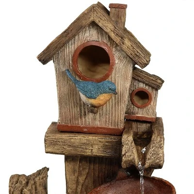 Sunnydaze Decor Sunnydaze 26"H Electric Polyresin Bluebird House And Buckets Outdoor Water Fountain 2 Sunnydaze Decor Sunnydaze 26"H Electric Polyresin Bluebird House And Buckets Outdoor Water Fountain - Image 2