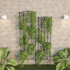 Garden Trellis - Set Of 2 Metal Panels With Decorative Scrolls - Fencing For Climbing Vines, Roses, Potted Plants, And Flowers By Pure Garden (Black) -Outdoor Garden Store GUEST cfd40385 32f4 4598 aa5b 692c94ca71b6