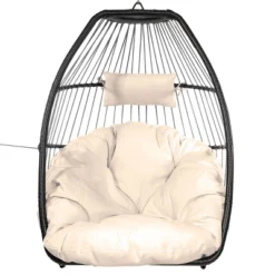 Egg Style Hanging Chair Cream W/Deep Cushion Soft Relaxing Luxury -Outdoor Garden Store GUEST cfe1a137 bd3a 4a1b 9ad4 de047f1d15a5
