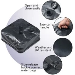 Aoodor Umbrella Weight Bag Water Fillable For Patio Umbrella Square Base 4-Piece - Black -Outdoor Garden Store GUEST d02576fc cb8b 41bb 9704 c1a95987aee9