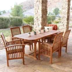 7pc Acacia Wood Patio Dining Set With Cushions - Saracina Home -Outdoor Garden Store GUEST d09d1abb 1c4d 4708 955d 206d7388c2d0