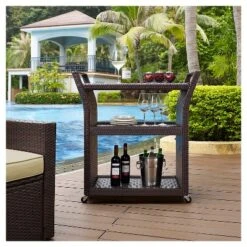 Crosley Palm Harbor Outdoor Wicker Bar Cart -Outdoor Garden Store GUEST d0c6cf6e 934c 43cd 9767 b85be6860386