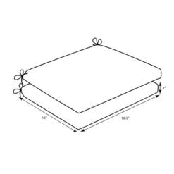 2pc 16" X 18.5" X 3" Swaying Palms Capri Outdoor Squared Corners Chair Pad Set Blue - Pillow Perfect -Outdoor Garden Store GUEST d1232497 f033 43d4 90dc a5aba9fa0dbc