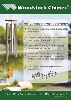Woodstock Wind Chimes Signature Collection, Spanish Romance Chime, 37'', Silver Wind Chime ADSR 7 Woodstock Wind Chimes Signature Collection, Spanish Romance Chime, 37'', Silver Wind Chime ADSR - Image 7