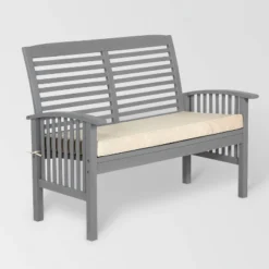 Ravenscroft Modern Boho Acacia Wood Slatted Outdoor Loveseat With Cushion - Saracina Home 31 Ravenscroft Modern Boho Acacia Wood Slatted Outdoor Loveseat With Cushion - Saracina Home -Outdoor Garden Store GUEST d34b2324 8da3 44de b35e 2463e261fae8