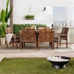 7pc Slatted Chevron Acacia Patio Dining Set - Saracina Home 15 7pc Slatted Chevron Acacia Patio Dining Set - Saracina Home -Outdoor Garden Store GUEST d42c9ba6 8f73 42ba b741 56bbdb1a1810