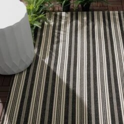 Home Conservatory Ticking Stripe Handwoven Indoor/Outdoor Area Rug -Outdoor Garden Store GUEST d44583e0 1dab 4f6d a91f 2ab5344f210e