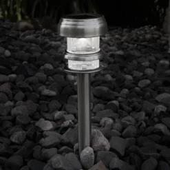 Nature Spring Solar Powered Lights - Set Of 4 - LED Outdoor Stake Spotlight Fixture For Gardens, Pathways, And Patios, Silver -Outdoor Garden Store GUEST d4810159 19e3 4f3d aad2 230235b8eefd