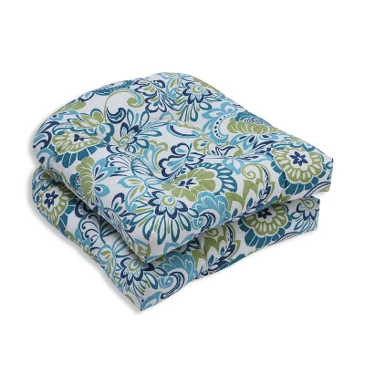 2pc Zoe Mallard Wicker Seat Cushions - Pillow Perfect 3 2pc Zoe Mallard Wicker Seat Cushions - Pillow Perfect - Image 3