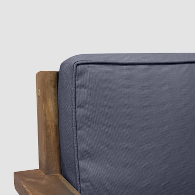 Santa Ana 2pk Acacia Wood Club Chairs Teak/Dark Gray - Christopher Knight Home 2 Santa Ana 2pk Acacia Wood Club Chairs Teak/Dark Gray - Christopher Knight Home - Image 2