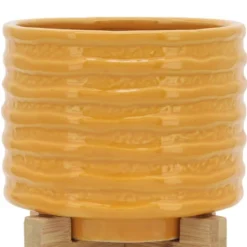 Sagebrook Home Textured Ceramic Planter Pot With Stand -Outdoor Garden Store GUEST d572ca99 542c 422a 8caa f2449e94749d