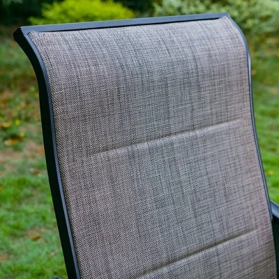 7pc Outdoor Dining Set With Padded Swivel Chairs & Metal Rectangle Table With Umbrella Hole - Gray - Captiva Hole 6 7pc Outdoor Dining Set With Padded Swivel Chairs & Metal Rectangle Table With Umbrella Hole - Gray - Captiva Hole - Image 6