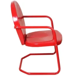 Northlight 34" Outdoor Retro Metal Tulip Armchair, Red -Outdoor Garden Store GUEST d6833864 5d8c 4c34 a4a8 48c9b80d2408