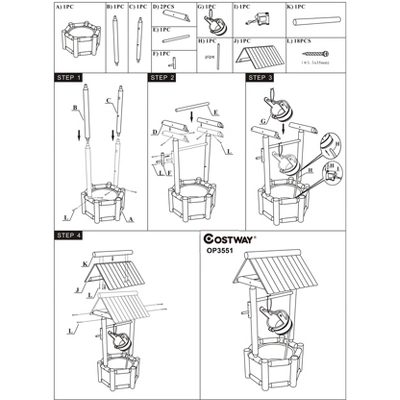 Costway Garden Rustic Wishing Well Water Fountain Wooden Outdoor Electric Backyard Pump 1 Costway Garden Rustic Wishing Well Water Fountain Wooden Outdoor Electric Backyard Pump
