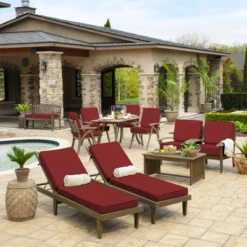 19" X 20" ProFoam Outdoor Rounded Back Seat Cushion Leala Ruby Red - Arden Selections -Outdoor Garden Store GUEST d6a80e62 59e8 46b2 bb9d 23040e07c6a1