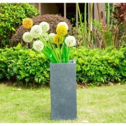Rosemead Home & Garden, Inc. 24" X 11" Rectangular Kante Lightweight Modern Tall Outdoor Planter Charcoal -Outdoor Garden Store GUEST d714c45b 3656 4b32 8fd9 71376a580f60