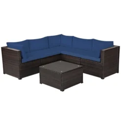 Tangkula 6 PCS Patio Rattan Furniture Set Outdoor Wicker Conversation Sofa Set W/Tempered Glass Coffee Table 23 Tangkula 6 PCS Patio Rattan Furniture Set Outdoor Wicker Conversation Sofa Set W/Tempered Glass Coffee Table -Outdoor Garden Store GUEST d7774da3 18e0 4809 a15b e2870878595c