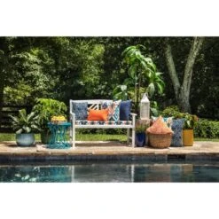 25" Merida Pimento Floor Pillow Orange - Pillow Perfect