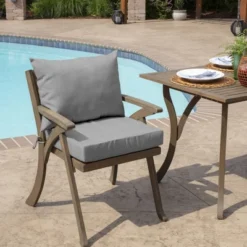 Arden Selections Outdoor Dining Chair Cushion Set Valencia Woven Paloma