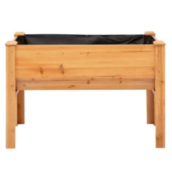 Outsunny 48'' Fir Wood Raised Garden Bed With Tool Hooks, Elevated Planter Box Stand With Unique Funnel Design For Backyard, Patio To Grow Vegetables -Outdoor Garden Store GUEST d89c3fce ca49 4feb b405 82b368c08dfe