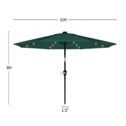 Nature Spring Patio Umbrella With LED Lights - 10', Green