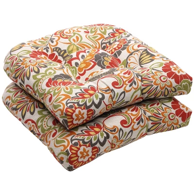 2pc Zoe Mallard Wicker Seat Cushions - Pillow Perfect 4 2pc Zoe Mallard Wicker Seat Cushions - Pillow Perfect - Image 4