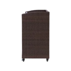 Teamson Home 39.5" Veronica Rolling Outdoor PE Rattan Bar Cart With Storage, Brown -Outdoor Garden Store GUEST d9d343d8 b055 45c1 a5c5 208ad0ab44a7