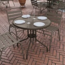 Flash Furniture Bellamy 31.5'' Round Tempered Glass Metal Table -Outdoor Garden Store GUEST daf873f7 ce94 43d5 aa5a c7099a6ee000