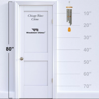 Woodstock Wind Chimes Signature Collection, Chicago Blues Chime, 25'' Silver Wind Chime CWS 3 Woodstock Wind Chimes Signature Collection, Chicago Blues Chime, 25'' Silver Wind Chime CWS - Image 3