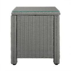 Bradenton Outdoor Wicker Glass Top Side Table - Crosley -Outdoor Garden Store GUEST dc758bfc 5ff3 47d8 a303 051ecbf0dfd5