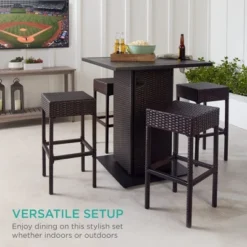 Best Choice Products 5-Piece Patio Wicker Bar Set W/ Built-In Bottle Opener, Hidden Storage Shelf, 4 Stools 10 Best Choice Products 5-Piece Patio Wicker Bar Set W/ Built-In Bottle Opener, Hidden Storage Shelf, 4 Stools -Outdoor Garden Store GUEST dd499ea2 630c 4923 a217 69a25be6977b