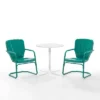 Ridgeland 3pc Outdoor Bistro Set With Table & 2 Chairs - Turquoise Gloss - Crosley