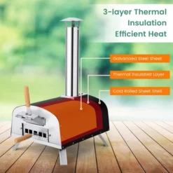 Costway 12" Multi-Fuel Pizza Oven Propane & Wood Fired Pizza Maker Portable -Outdoor Garden Store GUEST dd842f16 7db7 4bfe 96e9 bdb783552008